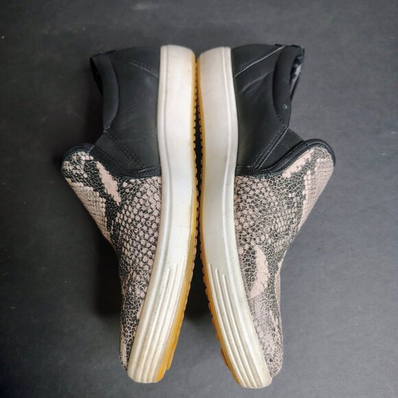 ECCO Soft 7 Leather Snakeskin Black Slip On Sneakers Shoes Size 39 (8-8.5) - Picture 10 of 10